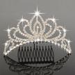 silver crystal tiara crown headband for women and girls - elegant princess crown with combs pin for bridal weddings, proms, birthdays, and parties - bseash mini 4.4 logo