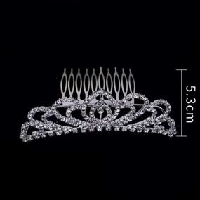 img 1 attached to Серебряная кристальная диадема на ободке для женщин и девочек - элегантная принцессинская корона с заколками для свадеб, выпускных вечеров, дней рождения и вечеринок - Мини-4,4 "от Bseash