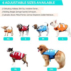 img 3 attached to 🐶 Queenmore Dog Life Jacket: Adjustable Rip-Stop Vest for Pet Water Safety, with Rescue Handle - Ideal for Swimming, Beach, Boating