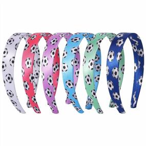 img 4 attached to Score With Colle: 6PCS Soccer Headbands For Girls And Women, Perfect Sports Hair Accessory For Young Athletes And Teams