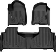 👟 custom fit floor mats 2 row liner set for 2021-2023 tahoe/suburban/yukon &amp; xl with 2nd row bench seat - smartliner logo