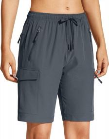 img 4 attached to Stay Active In Style: MOCOLY Hiking Cargo Shorts For Women - Quick-Dry And Lightweight With Zipper Pockets