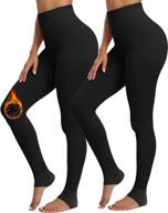 winter fleece-lined leggings for women - thick velvet thermal pants for maximum warmth and comfort logo