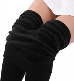 img 2 attached to Зимние леггинсы на флисовой подкладке для женщин - толстые бархатные термоштаны для максимального тепла и комфорта