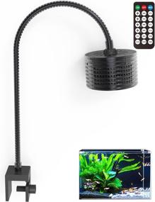 img 4 attached to Lominie Clip on Aquarium Light: Full Spectrum LED Fish Tank Lights for Coral with Gooseneck, Ideal for 8-18 Inch Long Planted Tanks, Black Refugium Light Asta 20