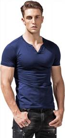 img 3 attached to XSHANG Mens Short Sleeve V Neck Henley Shirts Slim Fit Casual Tee