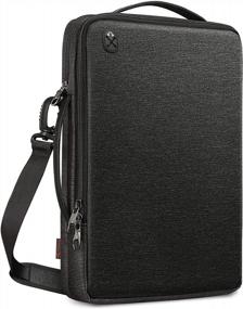 img 4 attached to 14-Inch Laptop Shoulder Bag For HP 14 Chromebook, MacBook Pro 15", Padded Carrying Case For Acer/HP/Dell