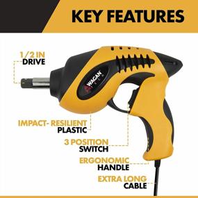 img 2 attached to Wagan EL2288 12V Roadside Impact Wrench, 1/2 Inch Drive, 258 Ft-Lbs Torque Power, Tire Repair Tools With Sockets And Carry Case
