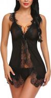sexy v-neck open-front babydoll lingerie chemise for women - perfect for honeymoons and exotic nights logo