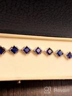 img 1 attached to Stunning Peora 12 Carat Blue Sapphire Tennis Bracelet - 925 Sterling Silver, 16 Princess Cut Stones, 7 1/4 Inch Length review by Teresa Presha