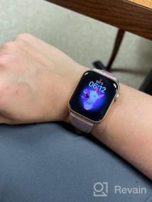 img 5 attached to Блестящий ремешок для часов Apple Watch из натуральной кожи 42 мм 44 мм, совместимый с серией SE 6 5 4 3 2 1 для женщин для IWatch