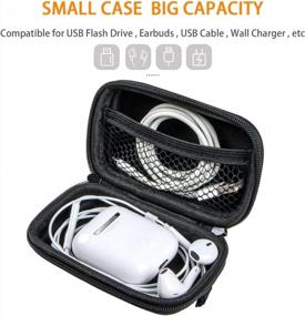 img 3 attached to Compact EVA Case - Durable Protection For Earbuds, Headset, Chargers, Airpods And More