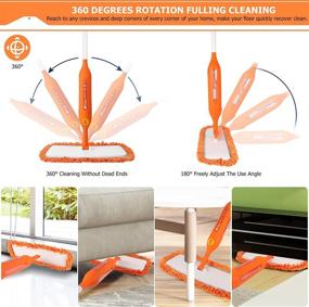 img 2 attached to 🧹 Floor Cleaning Spray Mop with 3 Reusable Microfiber Pads | 360° Spin Dry & Wet Mop for Hardwood, Laminate, Tile, Vinyl, and Ceramic Surfaces | Ideal for Kitchen, Walls, and Wood Floors