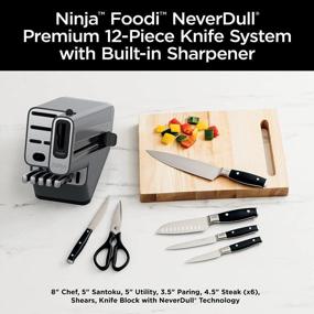 img 3 attached to Ninja K32012 Foodi NeverDull Premium 12-Piece Knife Set With Built-In Sharpener, German Stainless Steel Knives In Black Block