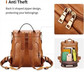 img 2 attached to Stylish And Secure: Kattee Leather Anti-Theft Backpack Purse For Women Travelers