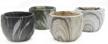marbling ceramic flower pot set - modern style 3.35 inch planter pots for succulents, cacti, and bonsai with drainage hole (4pcs) logo