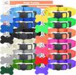 12-pack gamuda puppy collars id tags - super soft, adjustable & breakaway - plain and identification w/ 2 record keeping charts! logo