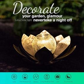 img 3 attached to 🌼 Enhance Your Outdoor Spaces with Huaxu Solar Garden Lights: Crackle Globe Glass Lotus Decoration, Waterproof LED Metal Flower Lights for Patio, Lawn, Walkway, Tabletop, and Ground
