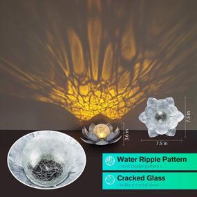 img 2 attached to 🌼 Enhance Your Outdoor Spaces with Huaxu Solar Garden Lights: Crackle Globe Glass Lotus Decoration, Waterproof LED Metal Flower Lights for Patio, Lawn, Walkway, Tabletop, and Ground