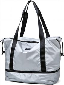 img 4 attached to Оставайтесь стильными и практичными с нашей водонепроницаемой сумкой Weekender с отделением для обуви для женщин