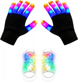 img 4 attached to LED Gloves And Shoelaces Stocking Stuffers For Kids Ages 3-12 - Cool Toys Christmas Gifts Ideas.