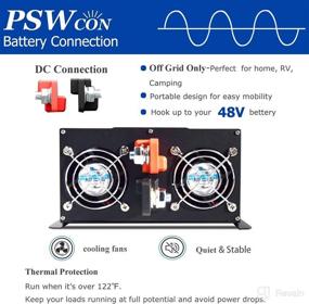 img 1 attached to 🔌 2500W Pure Sine Wave Inverter 48V to 110V 120V, DC to AC Power Inverter 48 Volt, Surge 5000W with Hardwire Terminal and Earth Ground - Ideal for Home Use, RV. (2500W48V)