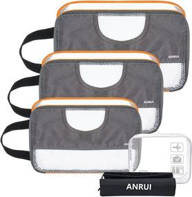 img 4 attached to 🧳 ANRUI Expandable Compression Packing Cubes for Efficient Travel, Mesh Storage Bags for Luggage Organization, with Clear Toiletry Bags Included
