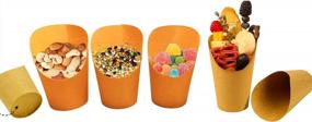 img 1 attached to 50 PCS Disposable Hara Huri Charcuterie Cups With French Fry Holder - 14 Oz Kraft Paper Cones And Paper For Elegant Charcuterie Displays, Perfect For All Occasions