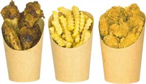 img 4 attached to 50 PCS Disposable Hara Huri Charcuterie Cups With French Fry Holder - 14 Oz Kraft Paper Cones And Paper For Elegant Charcuterie Displays, Perfect For All Occasions