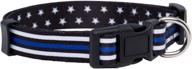 🐾 thin blue line dog collar - stars (small): stylish & durable collar for police dog breeds by native pup logo