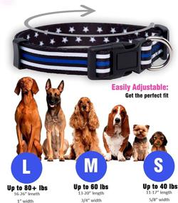 img 2 attached to 🐾 Thin Blue Line Dog Collar - Stars (Small): Stylish & Durable Collar for Police Dog Breeds by Native Pup