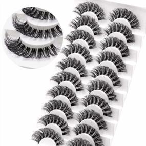 img 4 attached to Veleasha Clear Band Russian Strip Lashes - D Curl Lash Extensions Look, 10 Pairs Pack (DT01)