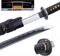 9260 spring steel katana sword real black oil quenched polish full tang anime cold japanese tanjiro sasuke logo