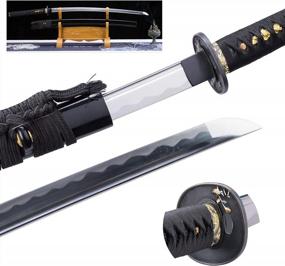 img 4 attached to 9260 Spring Steel Katana Sword Real Black Oil Quenched Polish Full Tang Anime Cold Japanese Tanjiro Sasuke