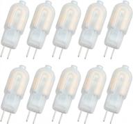 10-pack 2w g4 led bulb, bi pin base, milky case ac/dc 12v under cabinet light warm white 3000k halogen bulb replacement 20w logo