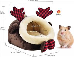 img 3 attached to KATUMO Elk Mini Animal Cave Bed - Perfect Hideout, Nest, And House For Dwarf Hamsters, Syrian Hamsters, And Sugar Gliders - Accessorize Your Cage With A 8X10X5 Inch Bed