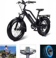 eilison troxus most advance electric bike for adults 20" all terrain fat tire step - thru bicycle 750w, 48v 15ah removable samsung cell battery, 60 miles, shimano 7-speed, triple shock absorber logo