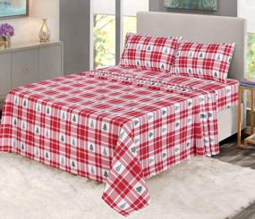 img 3 attached to Cozy Up With Ruvanti'S 100% Cotton Flannel Sheets: Queen Size, Deep Pocket, And Moisture Wicking - Perfect For Winter Nights!