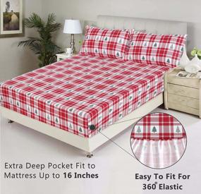 img 2 attached to Cozy Up With Ruvanti'S 100% Cotton Flannel Sheets: Queen Size, Deep Pocket, And Moisture Wicking - Perfect For Winter Nights!