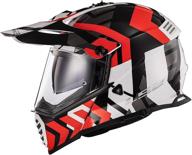 large ls2 blaze xtreme adventure helmet in red, black, and white logo