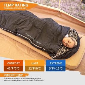 img 2 attached to Stay Cozy And Comfortable Anywhere: KingCamp Cotton Flannel Sleeping Bag With Pillow For Adults And Kids