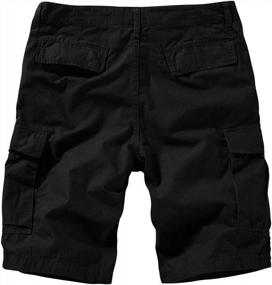 img 3 attached to Men'S Cotton Cargo Shorts - Classic Fit, Comfortable & Durable