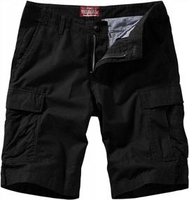 img 4 attached to Men'S Cotton Cargo Shorts - Classic Fit, Comfortable & Durable