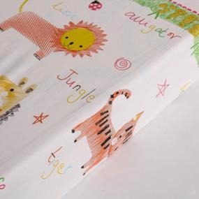 img 2 attached to UOMNY Soft 100% Cotton Fitted Crib Sheet For Standard Crib And Toddler Mattresses - Safari Animal Jungle Theme Nursery Bedding For Boys And Girls - 1 Pack Toddler Sheet