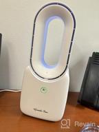 img 1 attached to Misby Portable Bladeless Desk Fan: 11.8 Inch 4-Speed Personal Cooling With LED Lights And Touch Controls - Ideal For Home, Bedroom, And Office Use (Green) review by David Perry