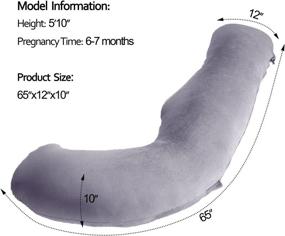 img 2 attached to 🤰 Grey J-Shaped Pregnancy Pillows with Cozy Cover, Side Sleeping Maternity Pillow for Head, Neck, and Belly Support