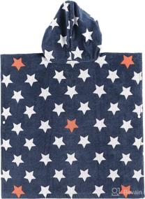 img 3 attached to PERYOUN Child 100% Cotton Hooded Towel 24'' x 48'' (Star): Soft and Stylish Bath Towel for Kids