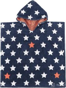 img 4 attached to PERYOUN Child 100% Cotton Hooded Towel 24'' x 48'' (Star): Soft and Stylish Bath Towel for Kids