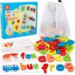 coogam wooden spelling and alphabet learning toy set - flash cards, sight word matching game, abc recognition, ideal education tool for preschoolers, boys and girls aged 3-5 years old logo