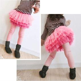 img 3 attached to 👧 Auranso Footless Leggings with Ruffle Detail for Girls' Clothing and Outfits